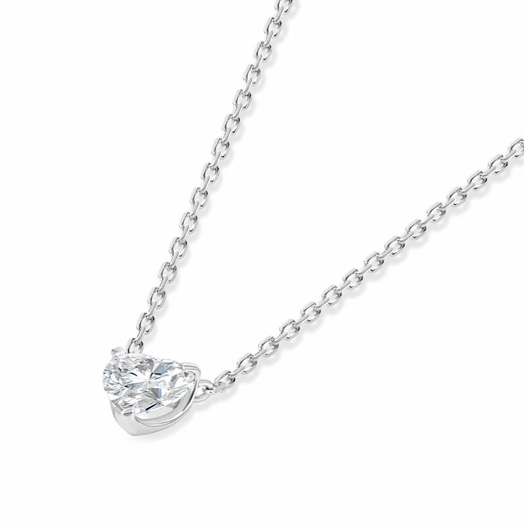 0.3ct Heart Diamond Pendant White Gold