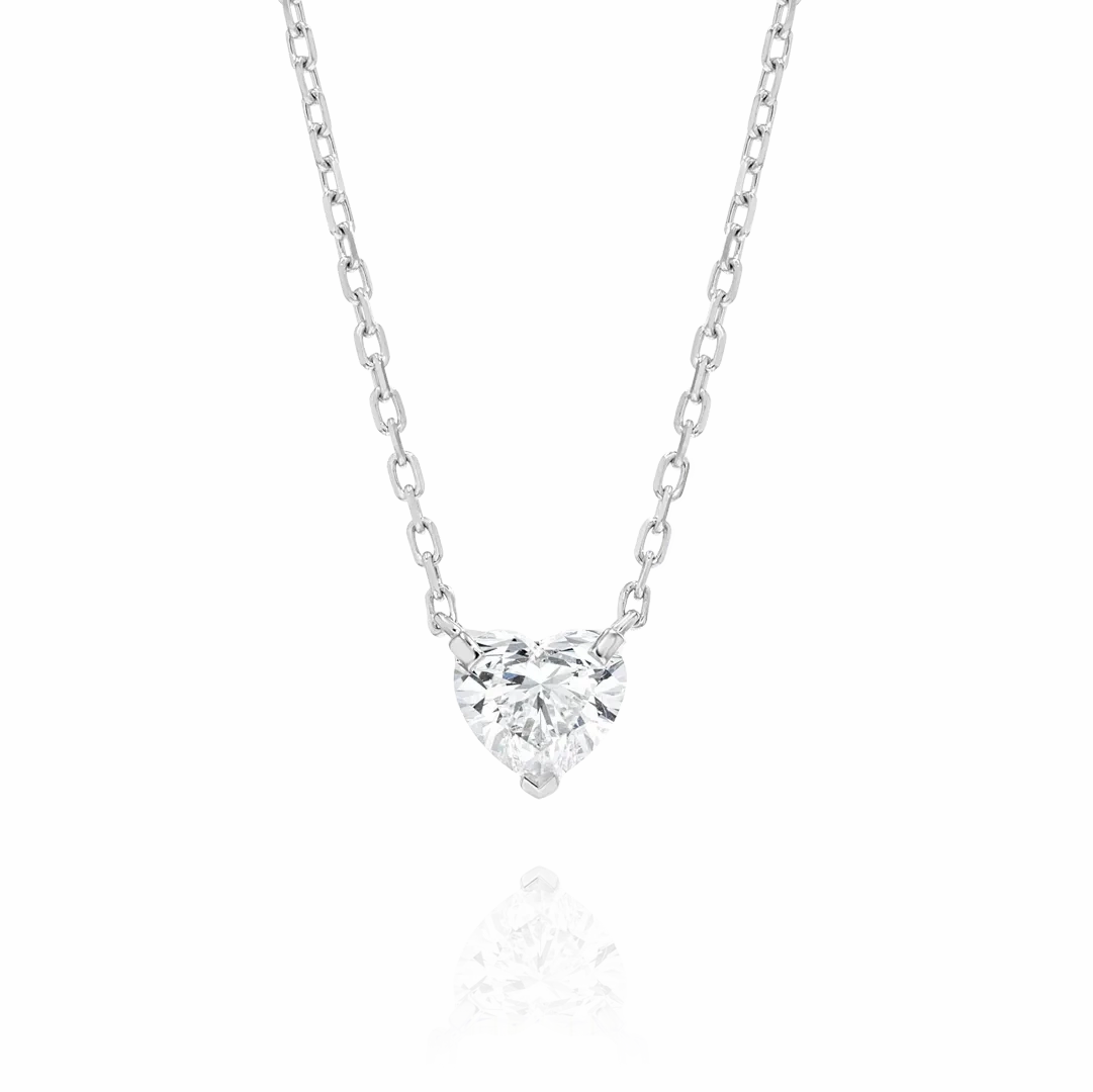 0.3ct Heart Diamond Pendant White Gold