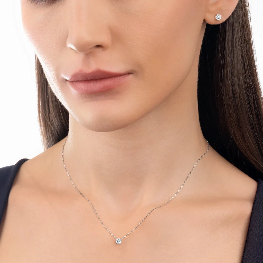 0.3ct Round Diamond Pendant White Gold