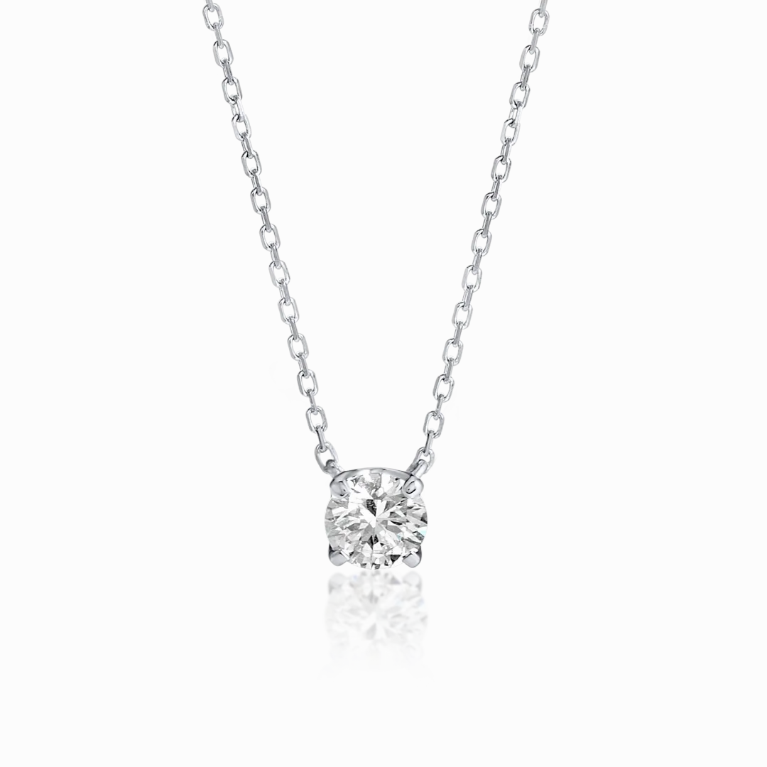 0.3ct Round Diamond Pendant White Gold