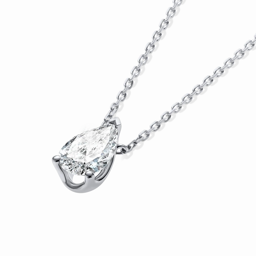 0.7ct Pear Diamond Pendant White Gold