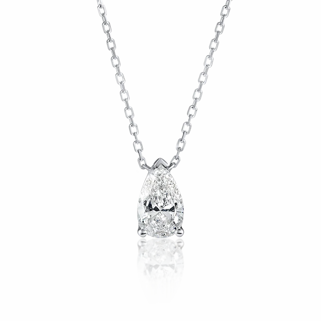 0.7ct Pear Diamond Pendant White Gold