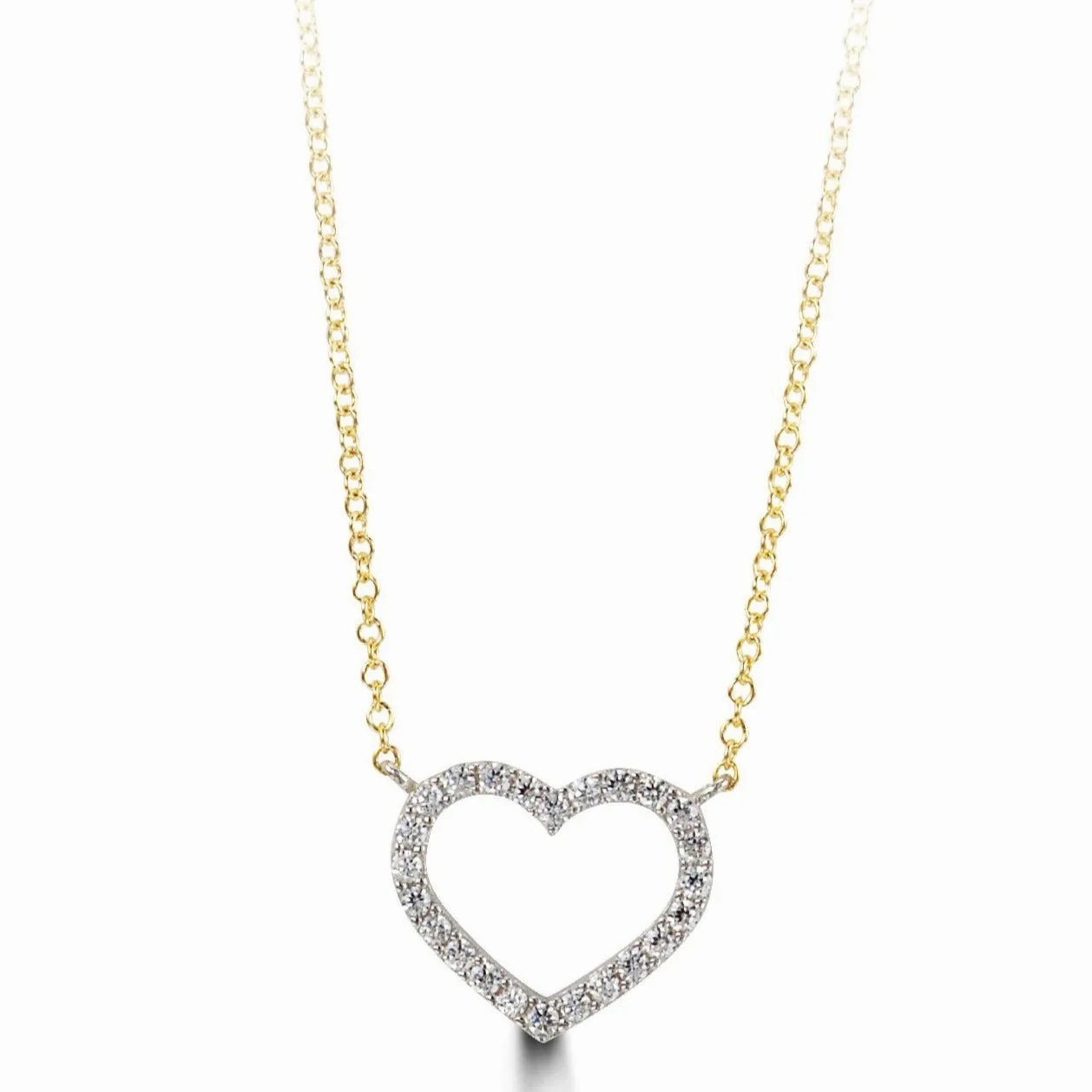10k Gold CZ Heart Necklace