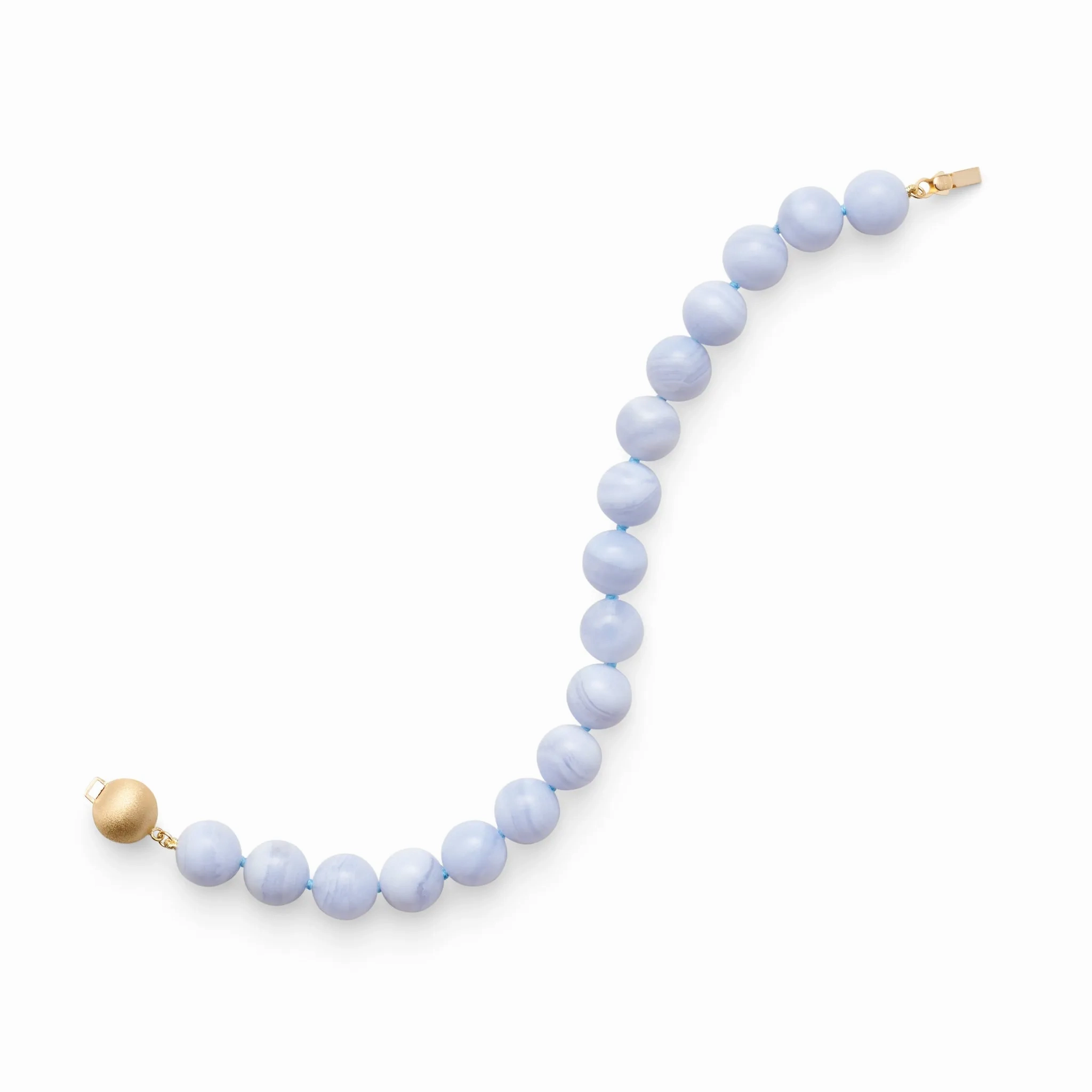 10mm Blue Lace Agate &amp; Gold Bracelet