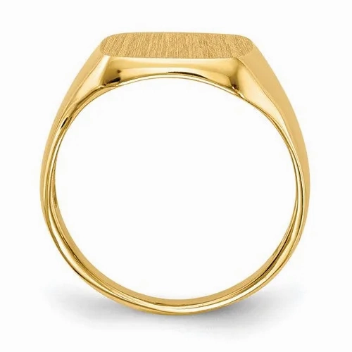 14k 10 x10 mm Open Back Signet Ring