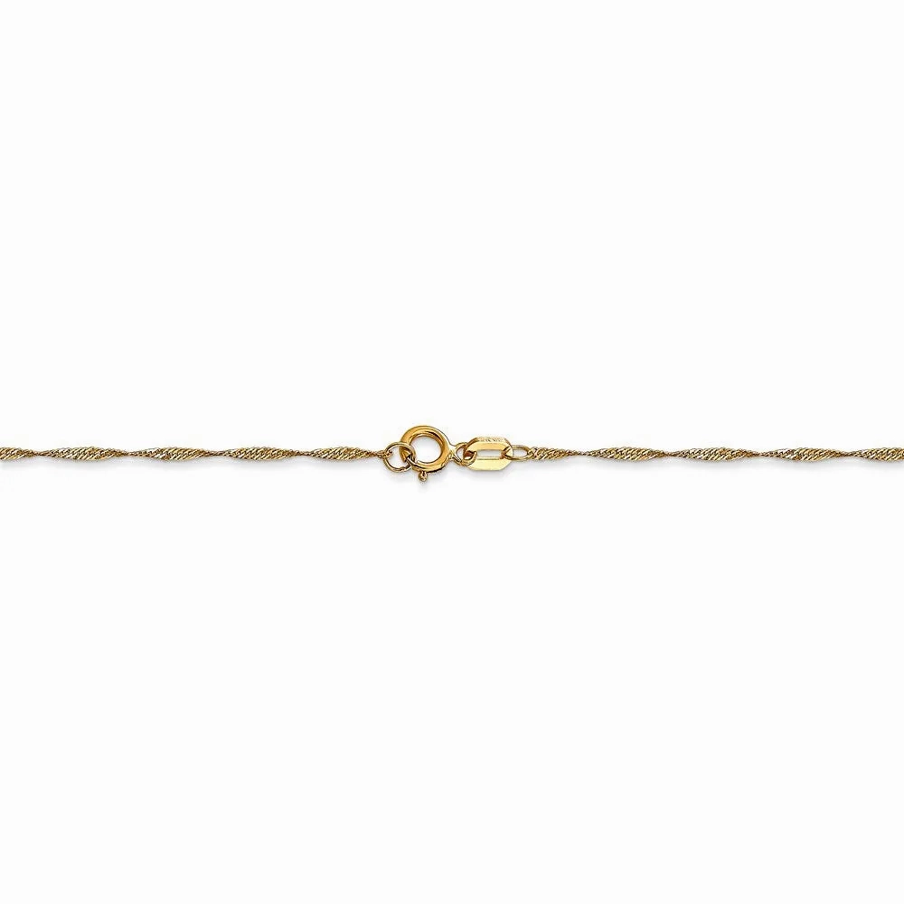 14k 1mm Singapore Chain (CARDED) | 10SY