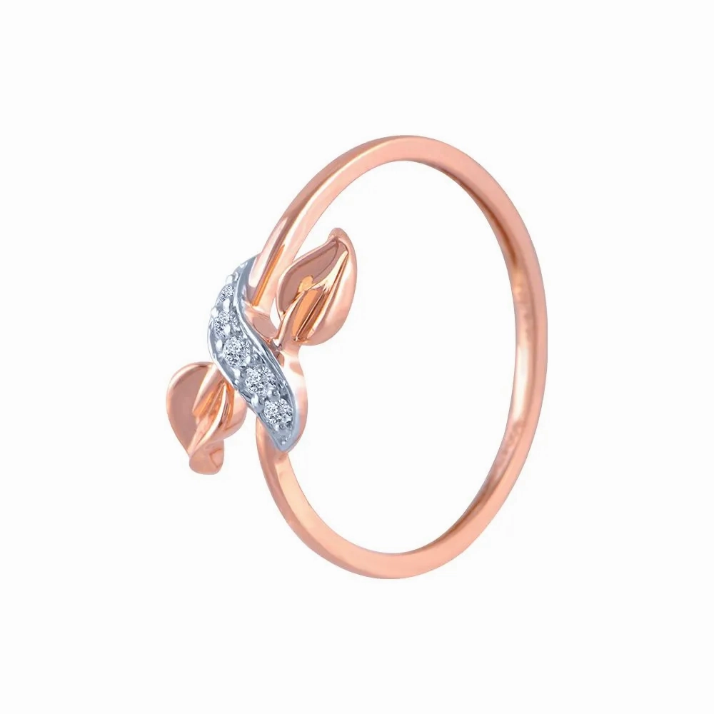 14k (585) Rose Gold And Diamond Ring For Women