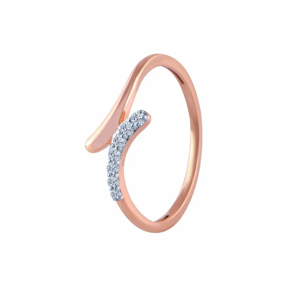 14k (585) Rose Gold And Diamond Ring For Women