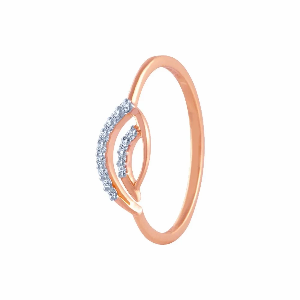 14k (585) Rose Gold And Diamond Ring For Women