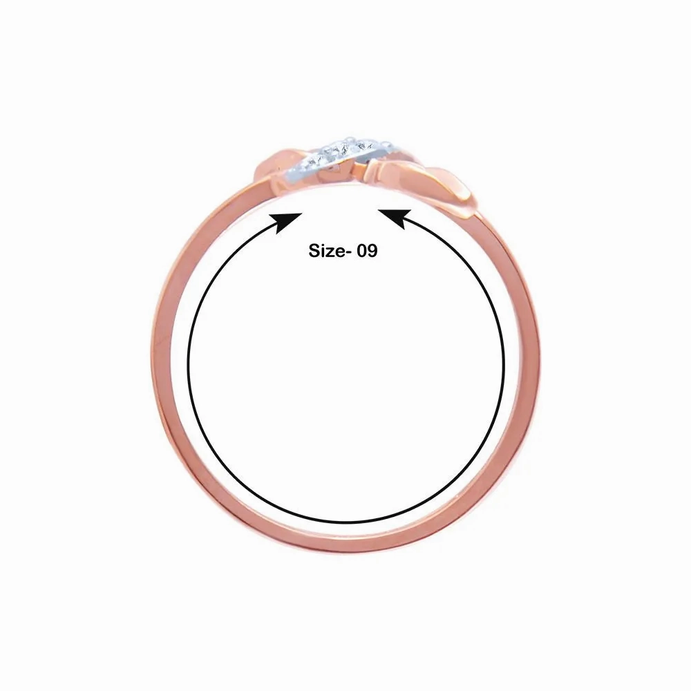 14k (585) Rose Gold And Diamond Ring For Women