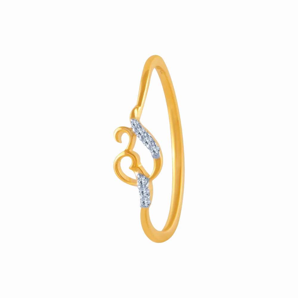 14k (585) Yellow Gold And Diamond Ring For Women