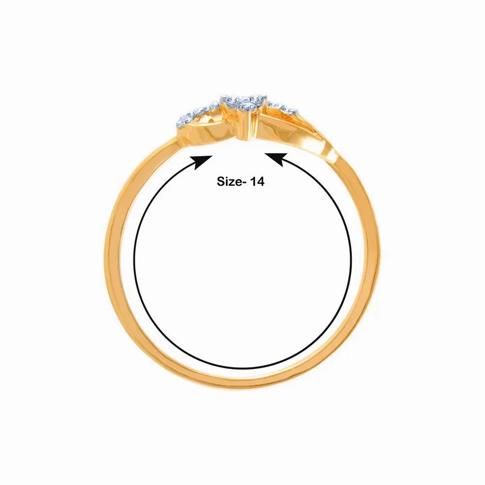 14k (585) Yellow Gold And Diamond Ring For Women
