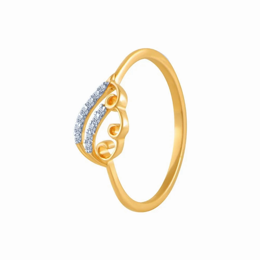 14k (585) Yellow Gold And Diamond Ring For Women