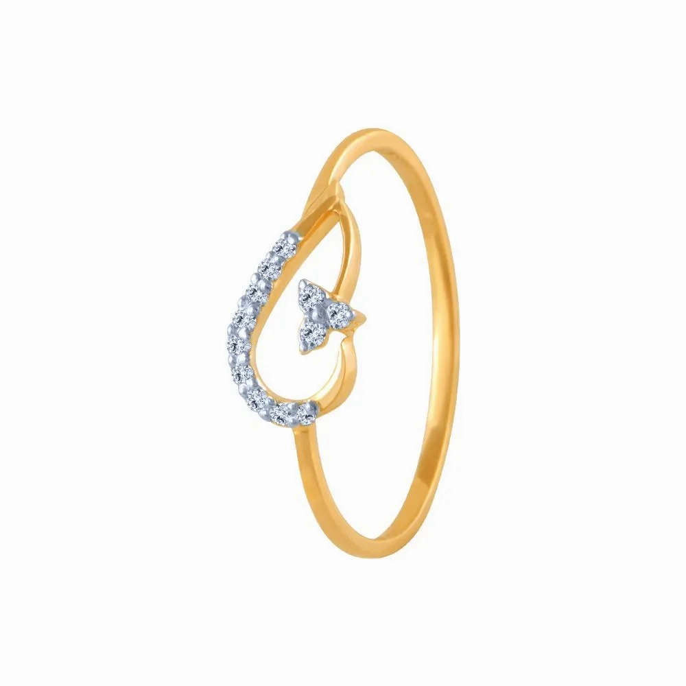 14k (585) Yellow Gold And Diamond Ring For Women