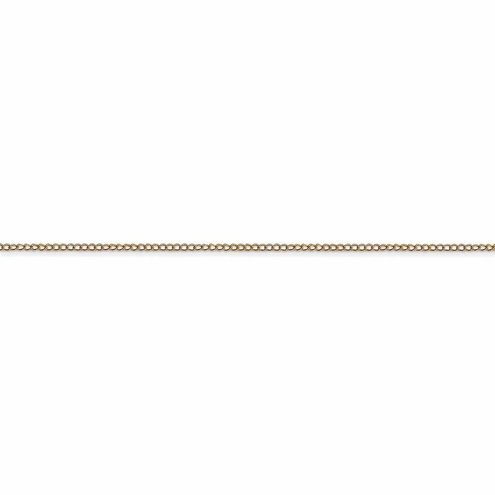 14k .5 mm Carded Curb Chain | 8CY