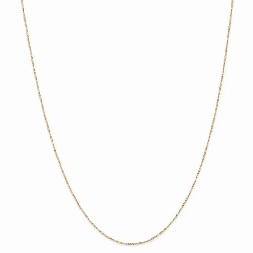 14k .5 mm Carded Curb Chain | 8CY