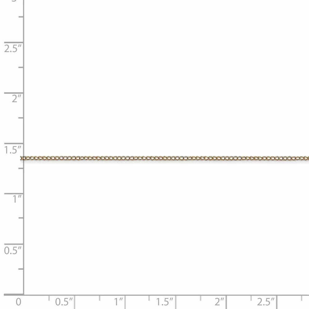 14k .5 mm Carded Curb Chain | 8CY