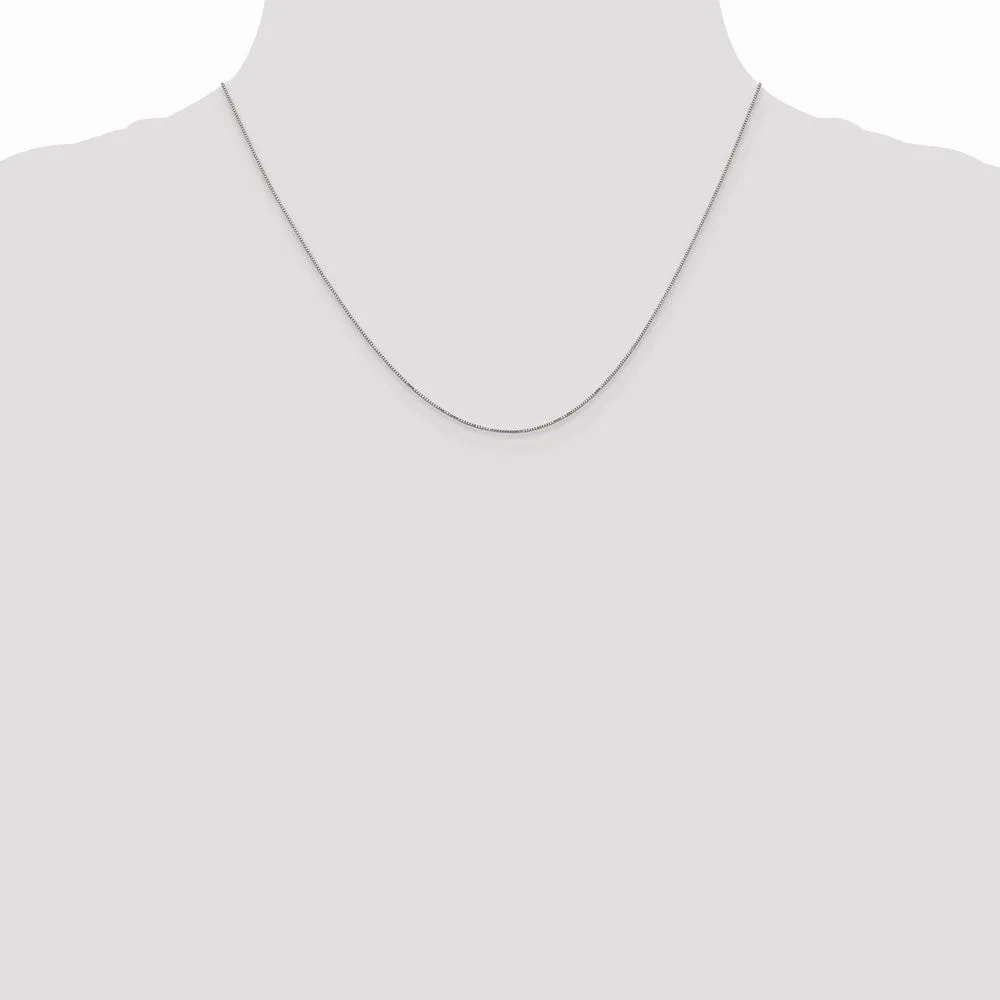 14k Carded WG .5mm Box Chain(CARDED) | 5BW
