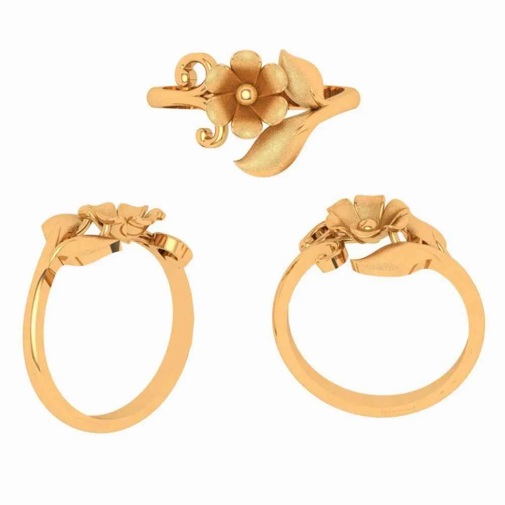 14k Floral Themed Gold Rings Design For Women
