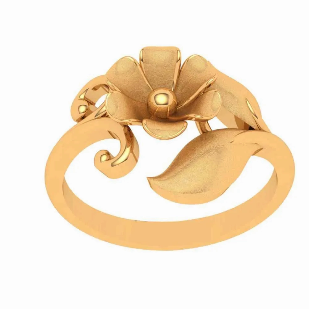 14k Floral Themed Gold Rings Design For Women