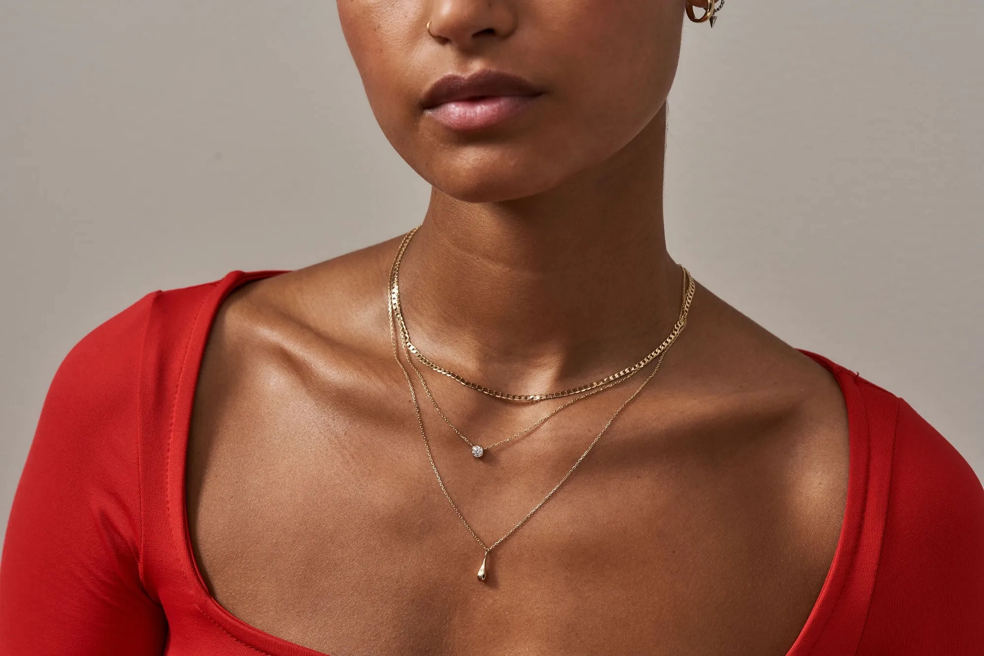 14K Gold Necklace Necklace w. 0.25ct Diamond