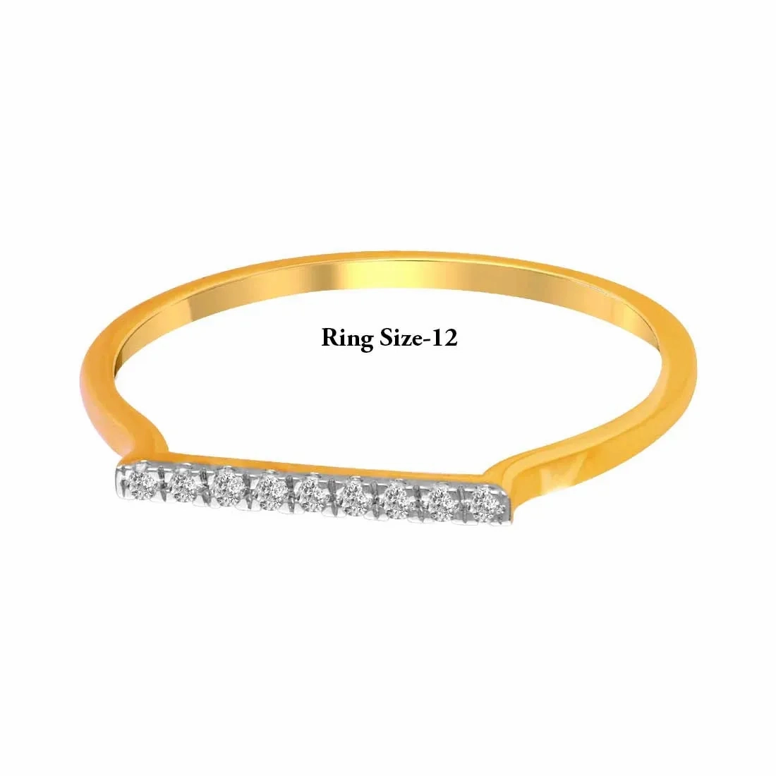14K Gold Ring With A Diamond-studded Bar