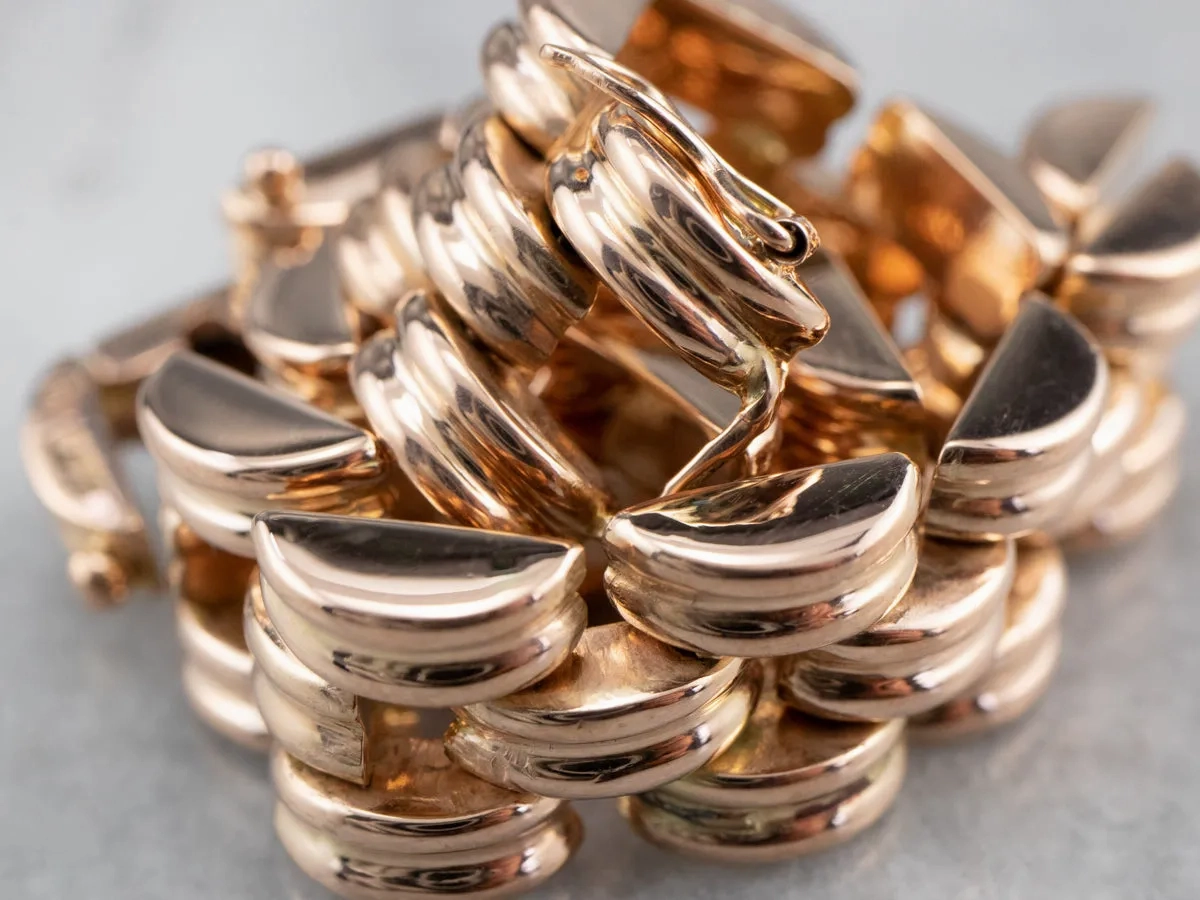 14K Rose Gold Gate Link Bracelet