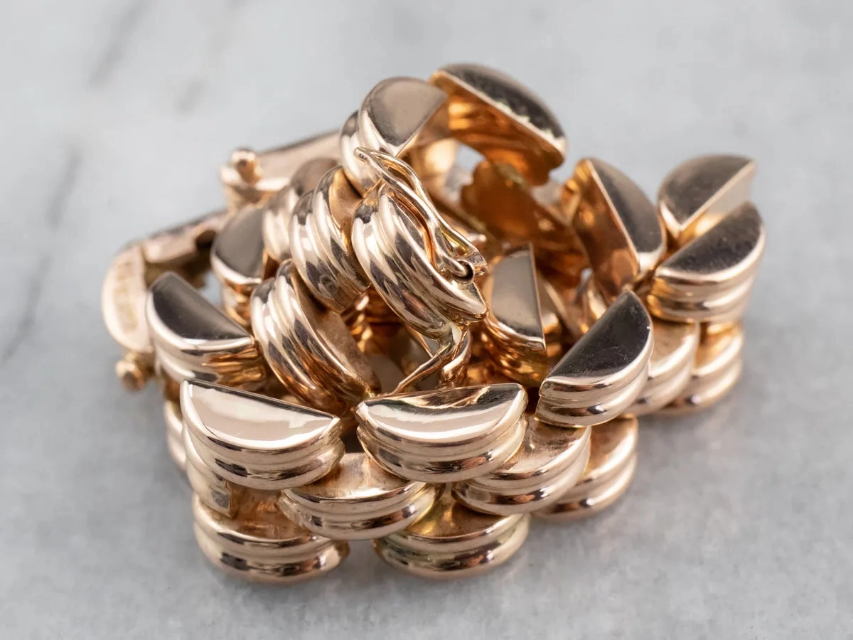14K Rose Gold Gate Link Bracelet