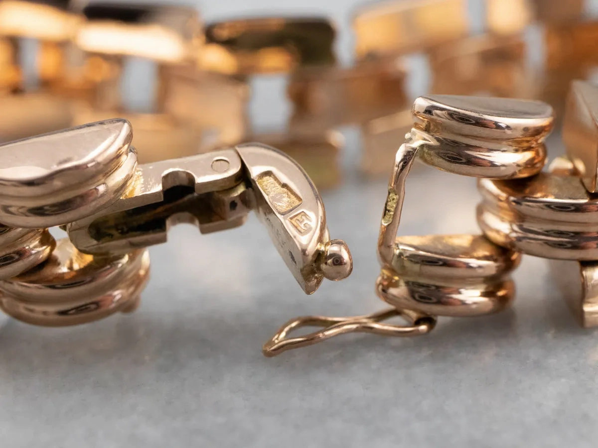 14K Rose Gold Gate Link Bracelet