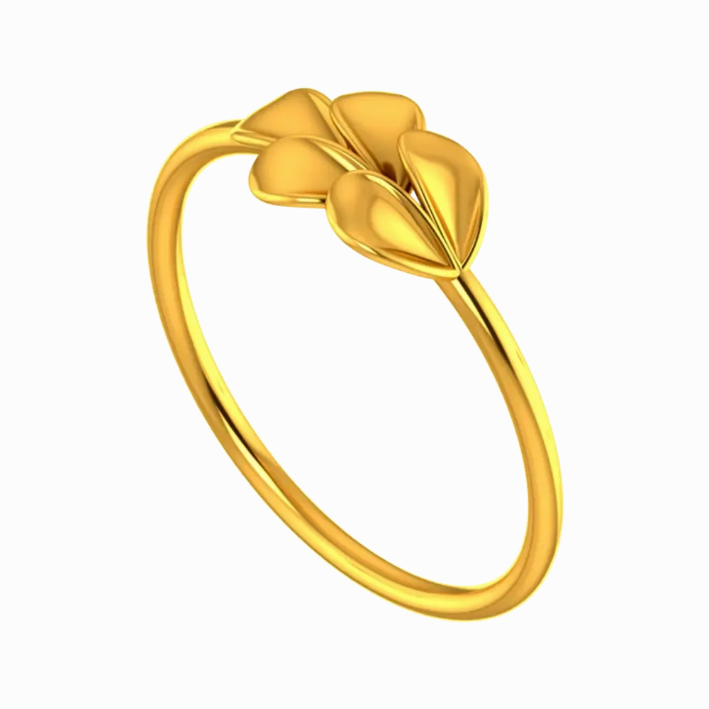 14k Solid Gold Ring With A Leafy Design From Amazea Collection