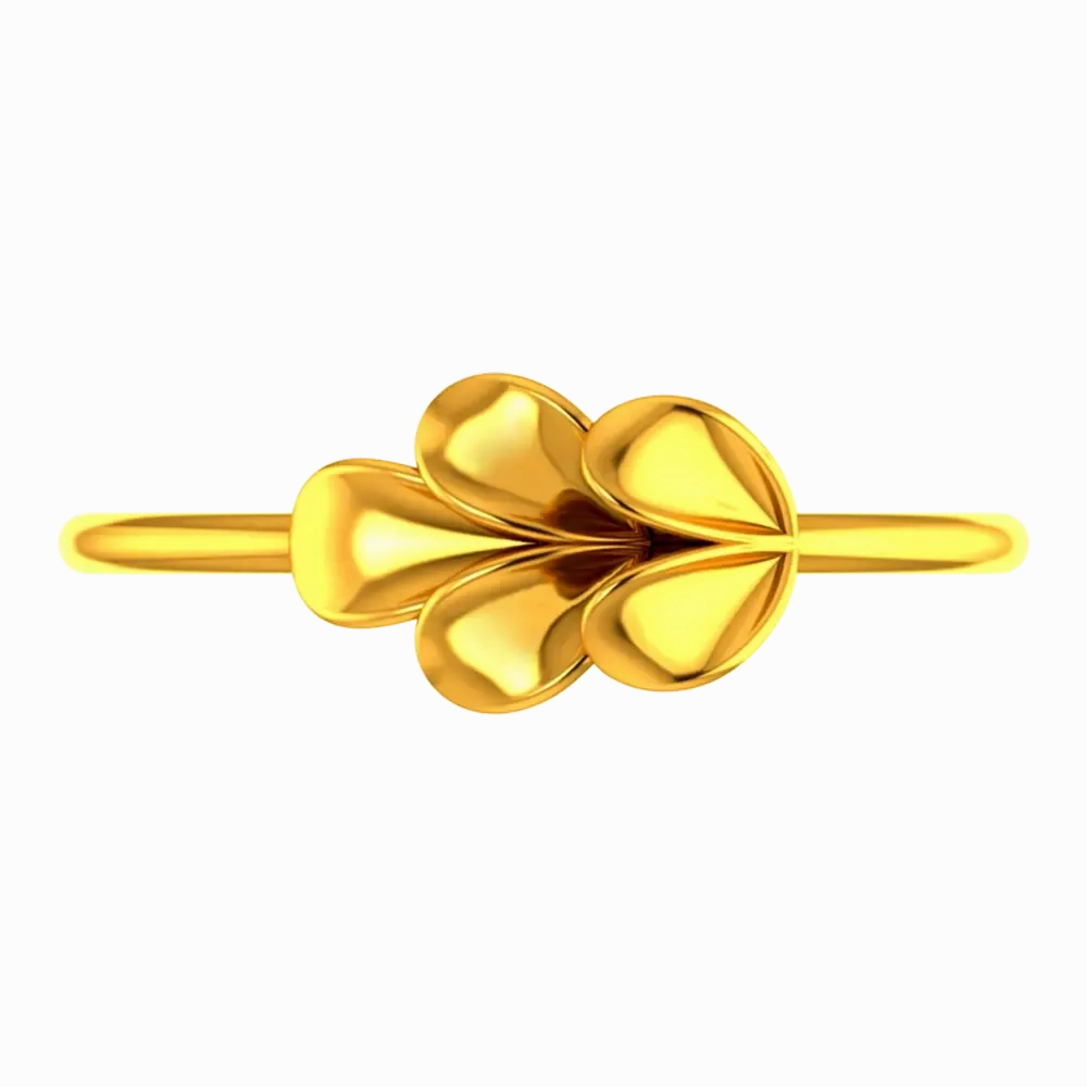 14k Solid Gold Ring With A Leafy Design From Amazea Collection