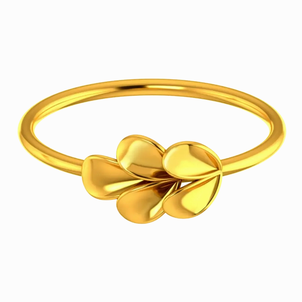 14k Solid Gold Ring With A Leafy Design From Amazea Collection