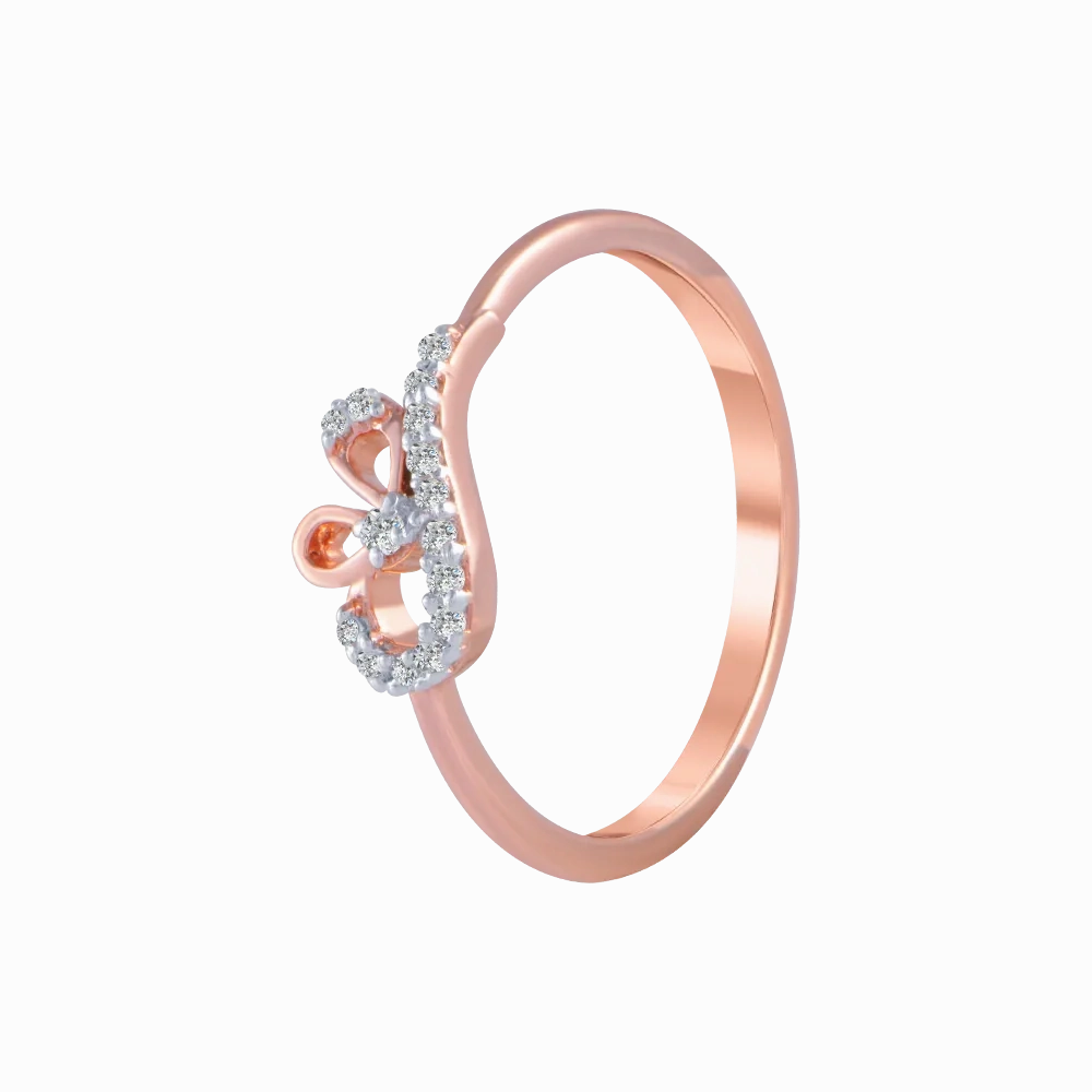 14KT (585) Rose Gold And Diamond Ring For Women