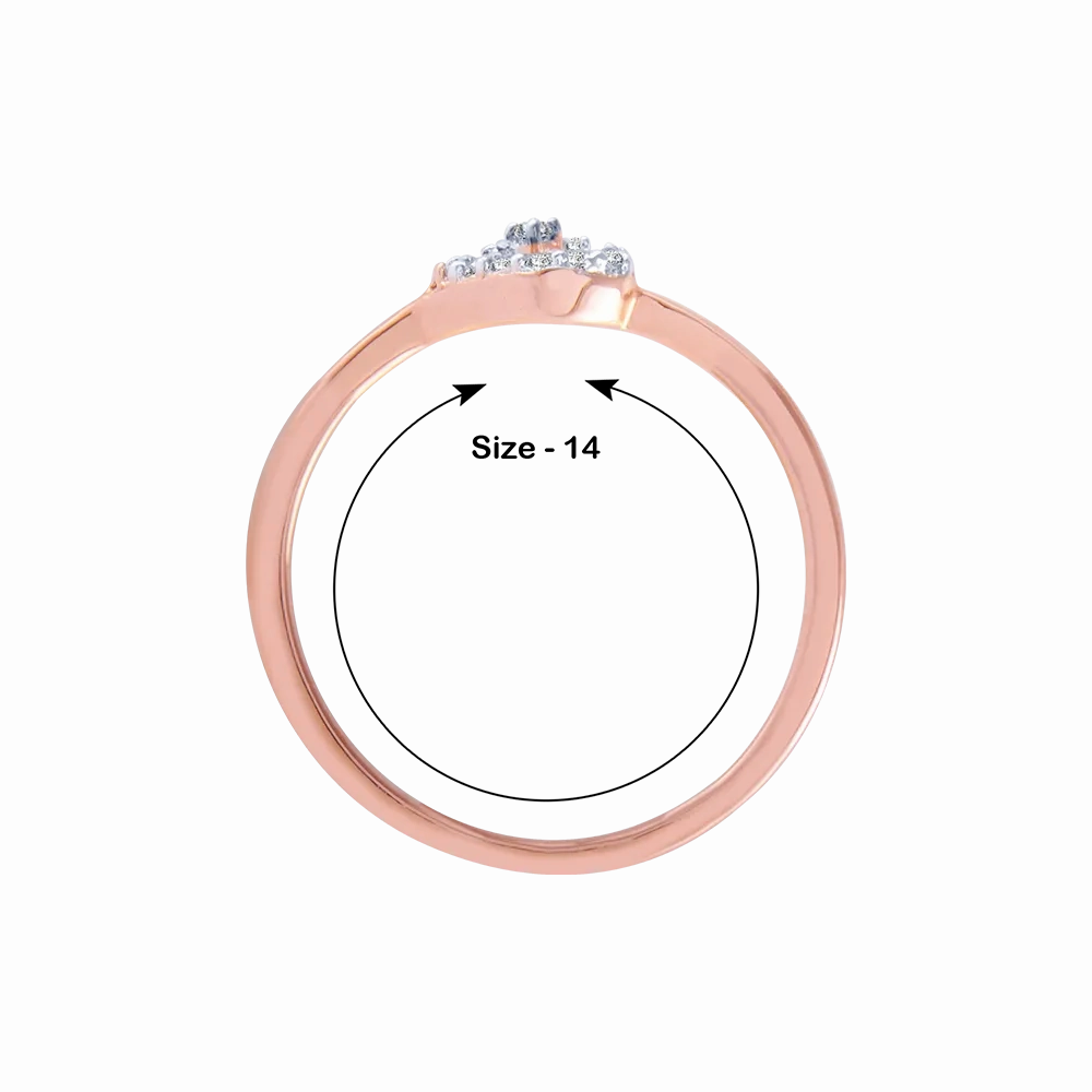14KT (585) Rose Gold And Diamond Ring For Women
