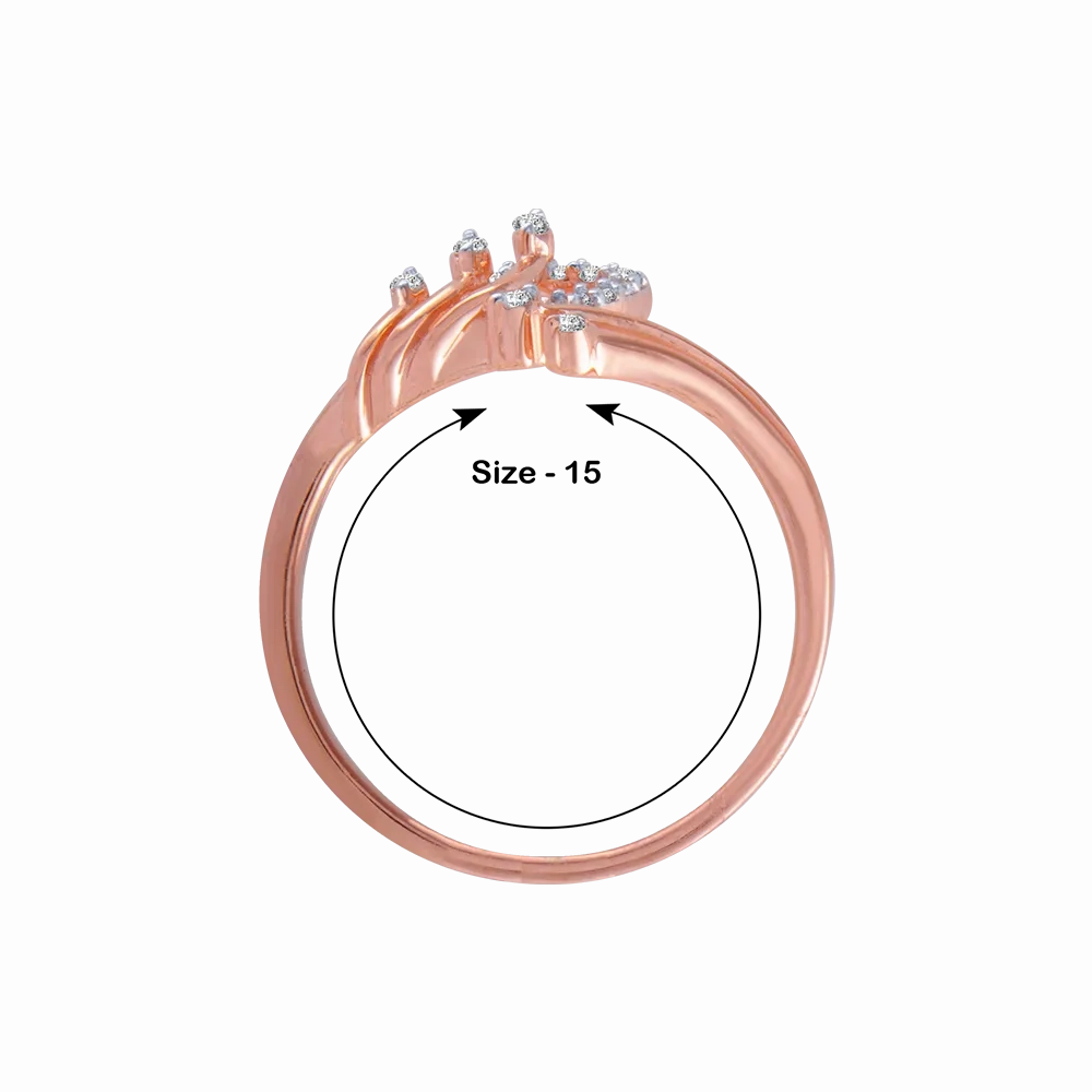 14KT (585) Rose Gold And Diamond Ring For Women