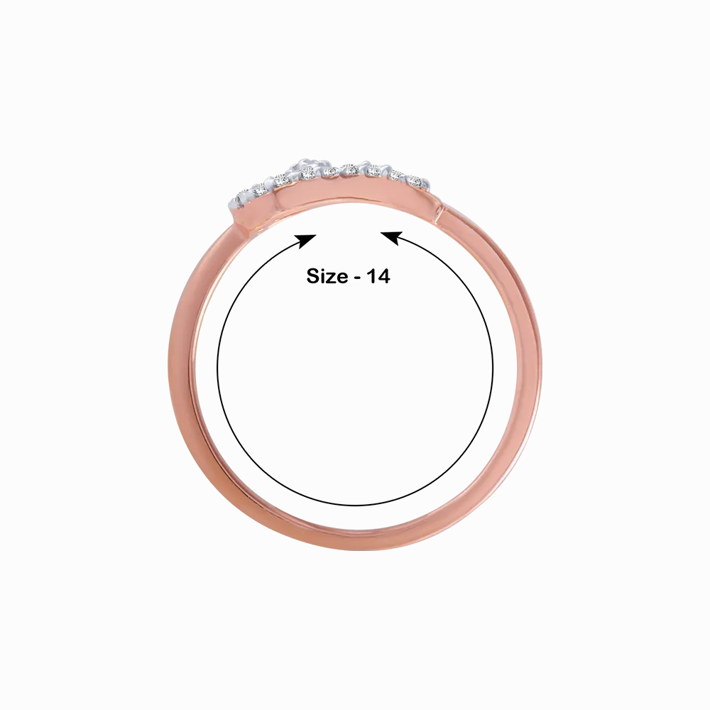 14KT (585) Rose Gold And Diamond Ring For Women