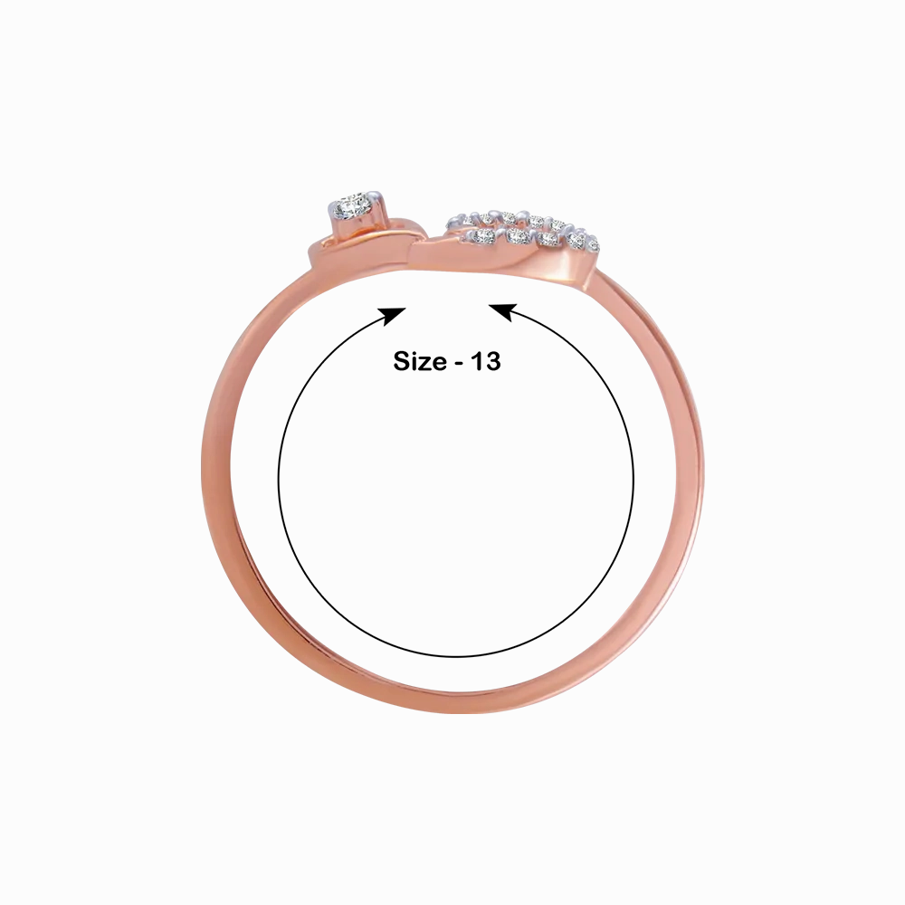 14KT (585) Rose Gold And Diamond Ring For Women