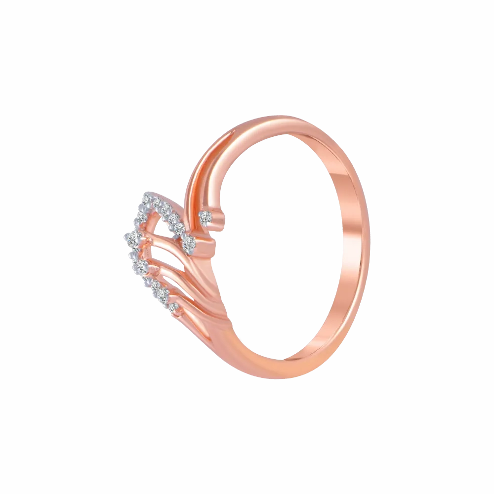 14KT (585) Rose Gold And Diamond Ring For Women