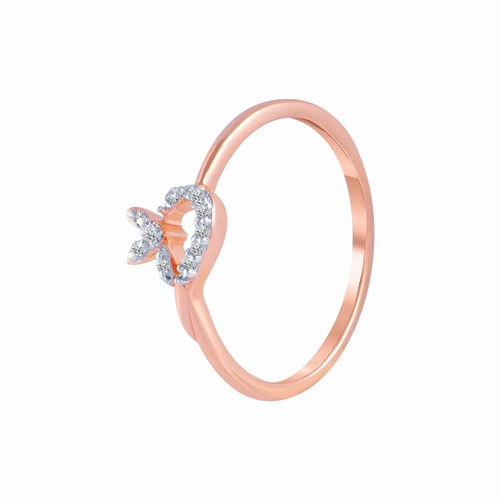 14KT (585) Rose Gold And Diamond Ring For Women