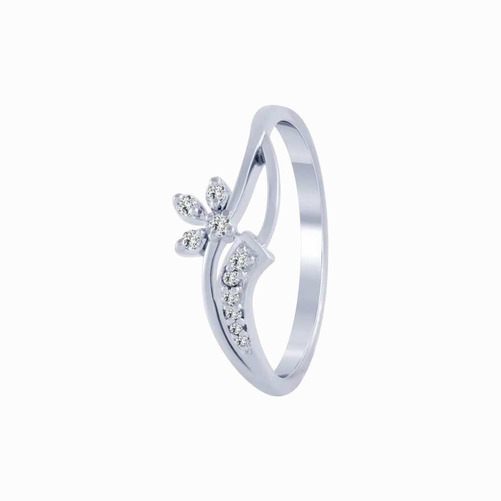 14KT (585) White Gold And Diamond Ring For Women