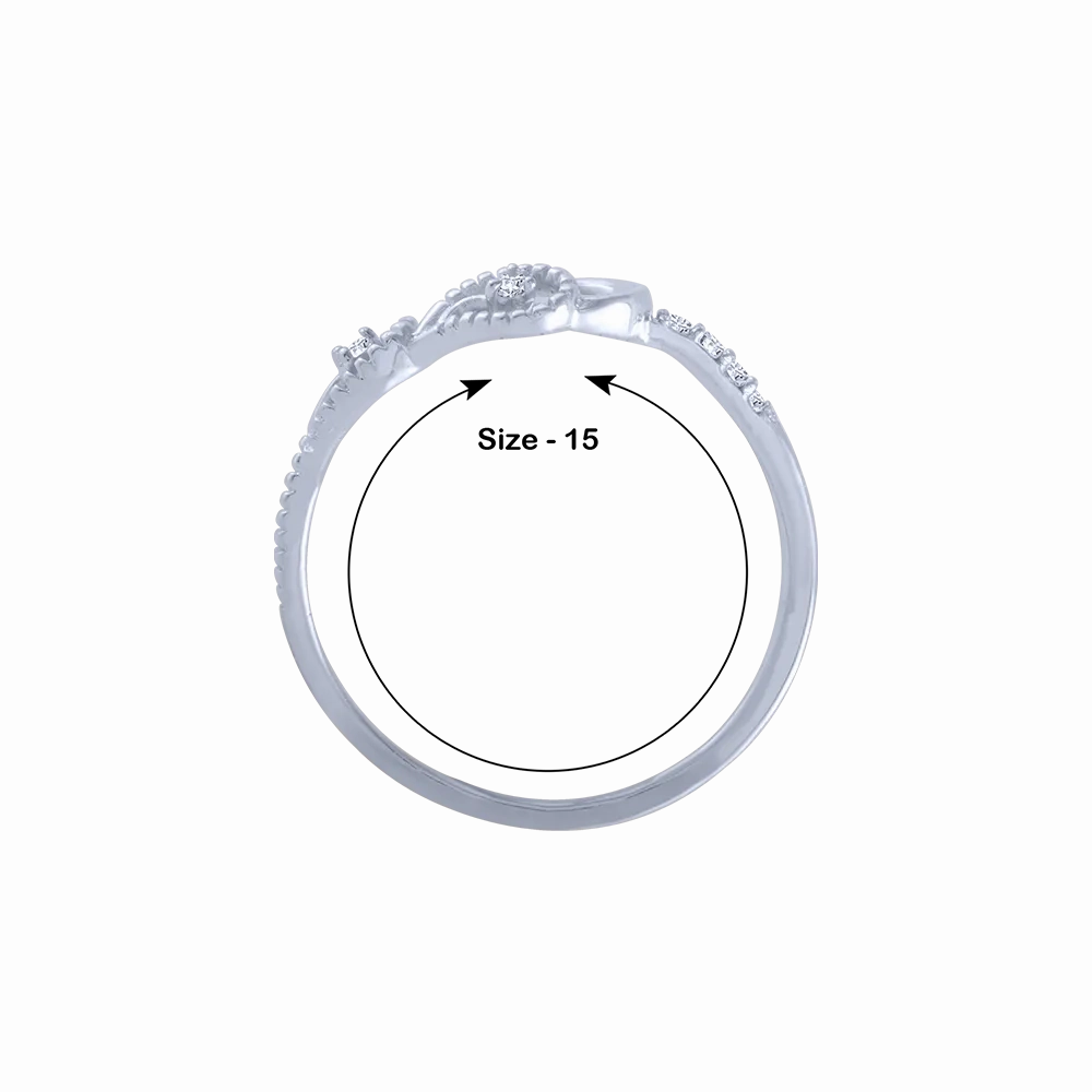 14KT (585) White Gold And Diamond Ring For Women