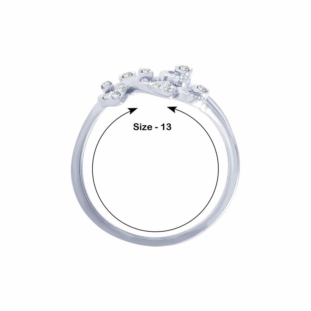 14KT (585) White Gold And Diamond Ring For Women