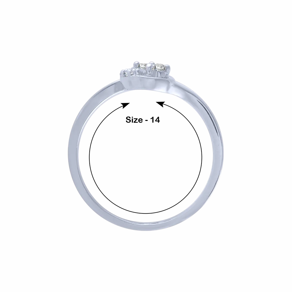 14KT (585) White Gold And Diamond Ring For Women