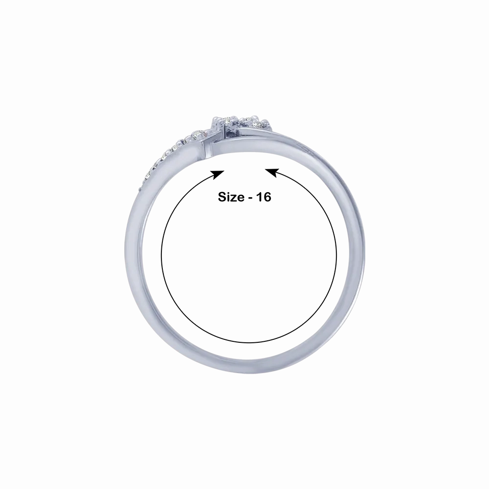 14KT (585) White Gold And Diamond Ring For Women