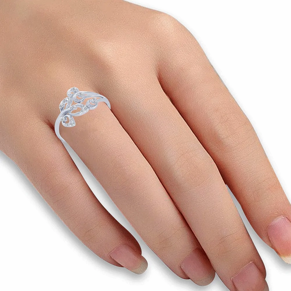 14KT (585) White Gold And Diamond Ring For Women