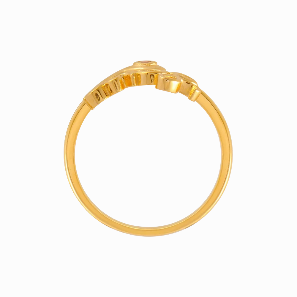 14KT (585) Yellow Gold And American Diamond Ring For Women