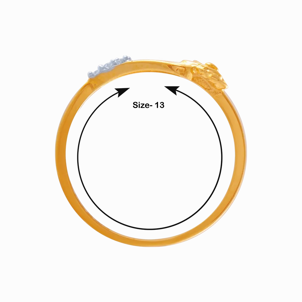 14KT (585) Yellow Gold And American Diamond Ring For Women