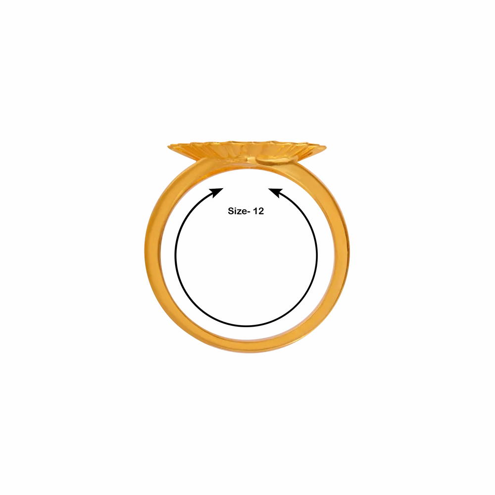 14KT (585) Yellow Gold And American Diamond Ring For Women