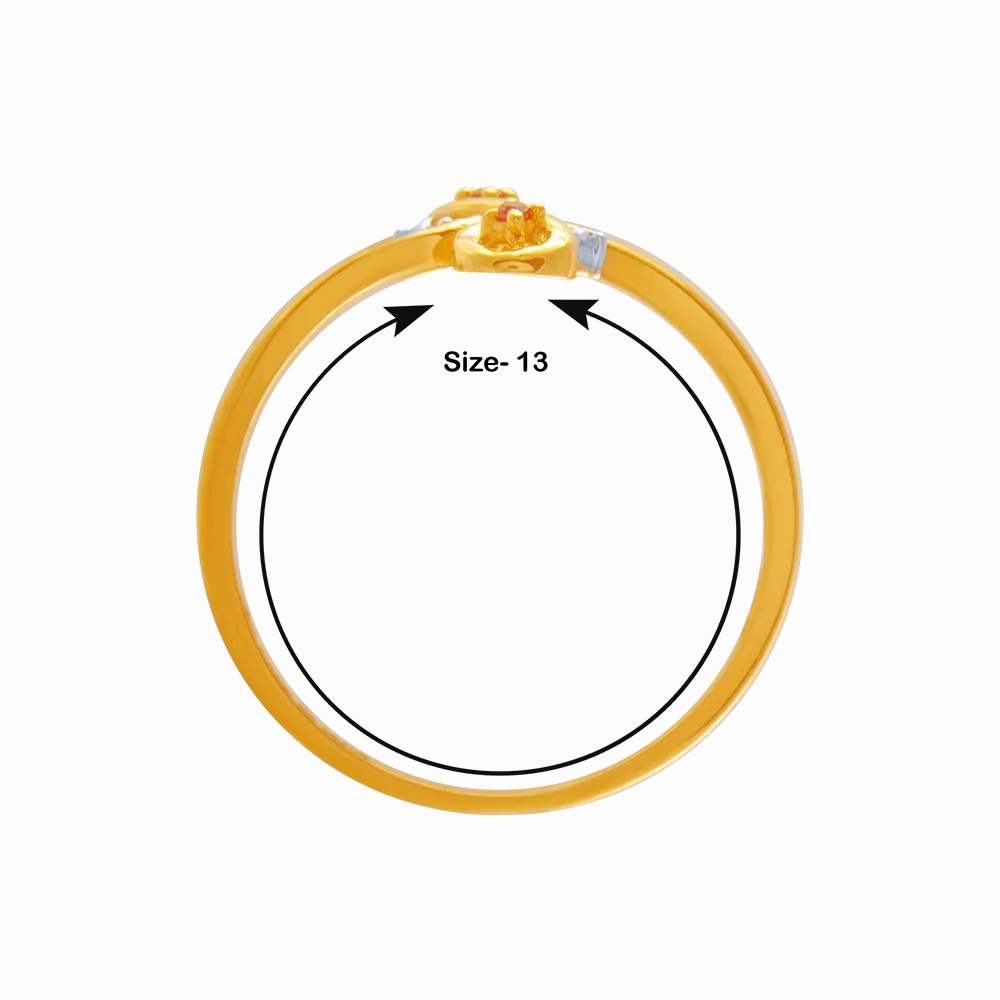 14KT (585) Yellow Gold And American Diamond Ring For Women