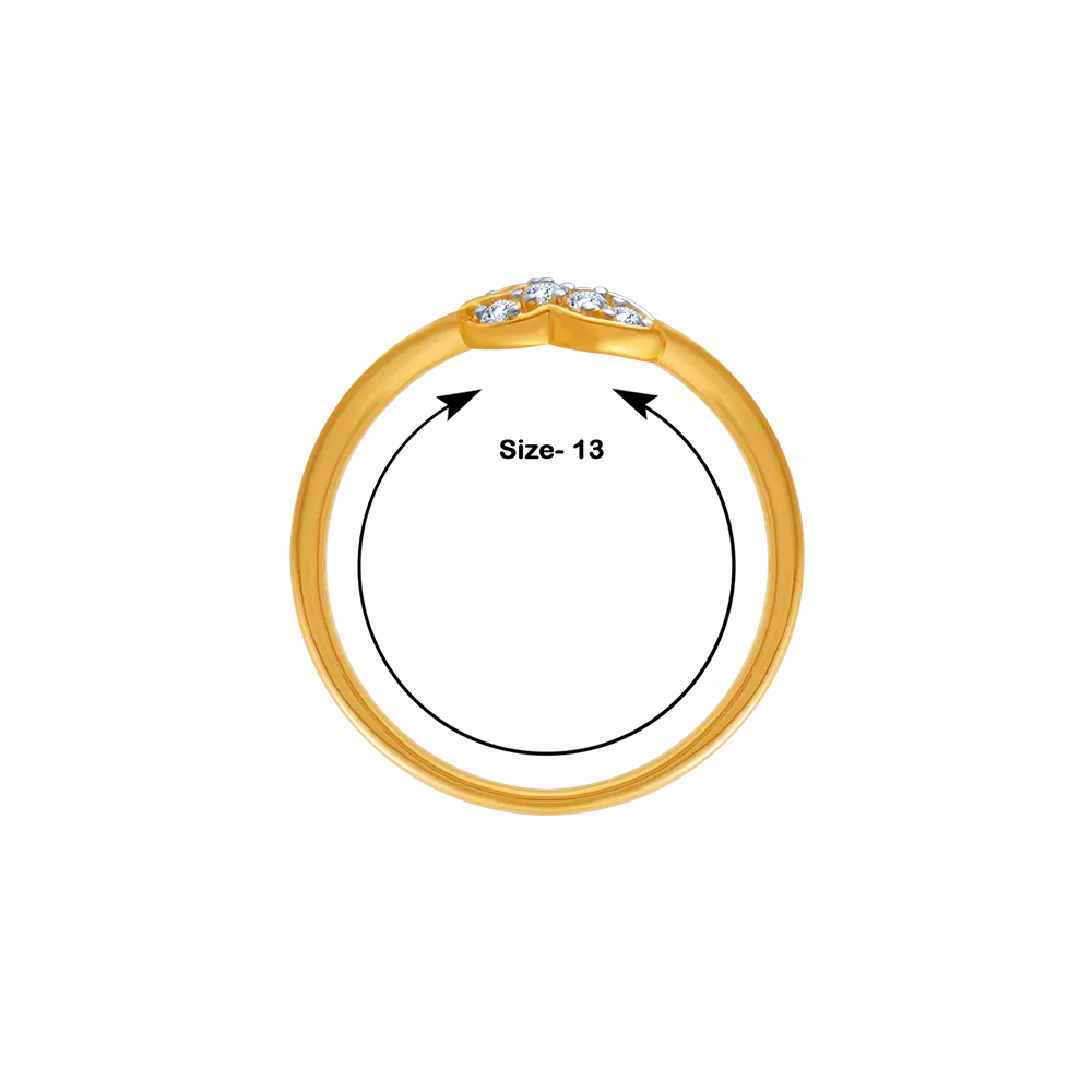 14KT (585) Yellow Gold And Diamond Ring For Women